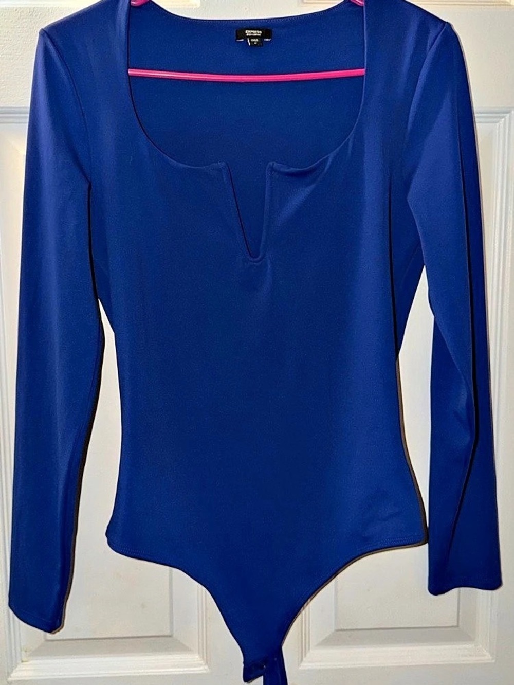 Express Long Sleeve Bodysuit in Blue Size Medium Like New